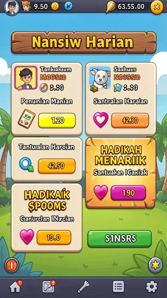 rp55 - Misi harian yang menantang dan beragam.