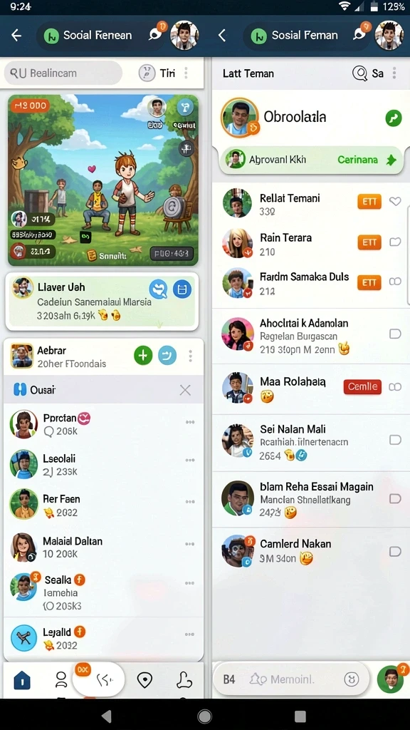 wow33 - Tampilan menu dengan berbagai pilihan karakter dan senjata.